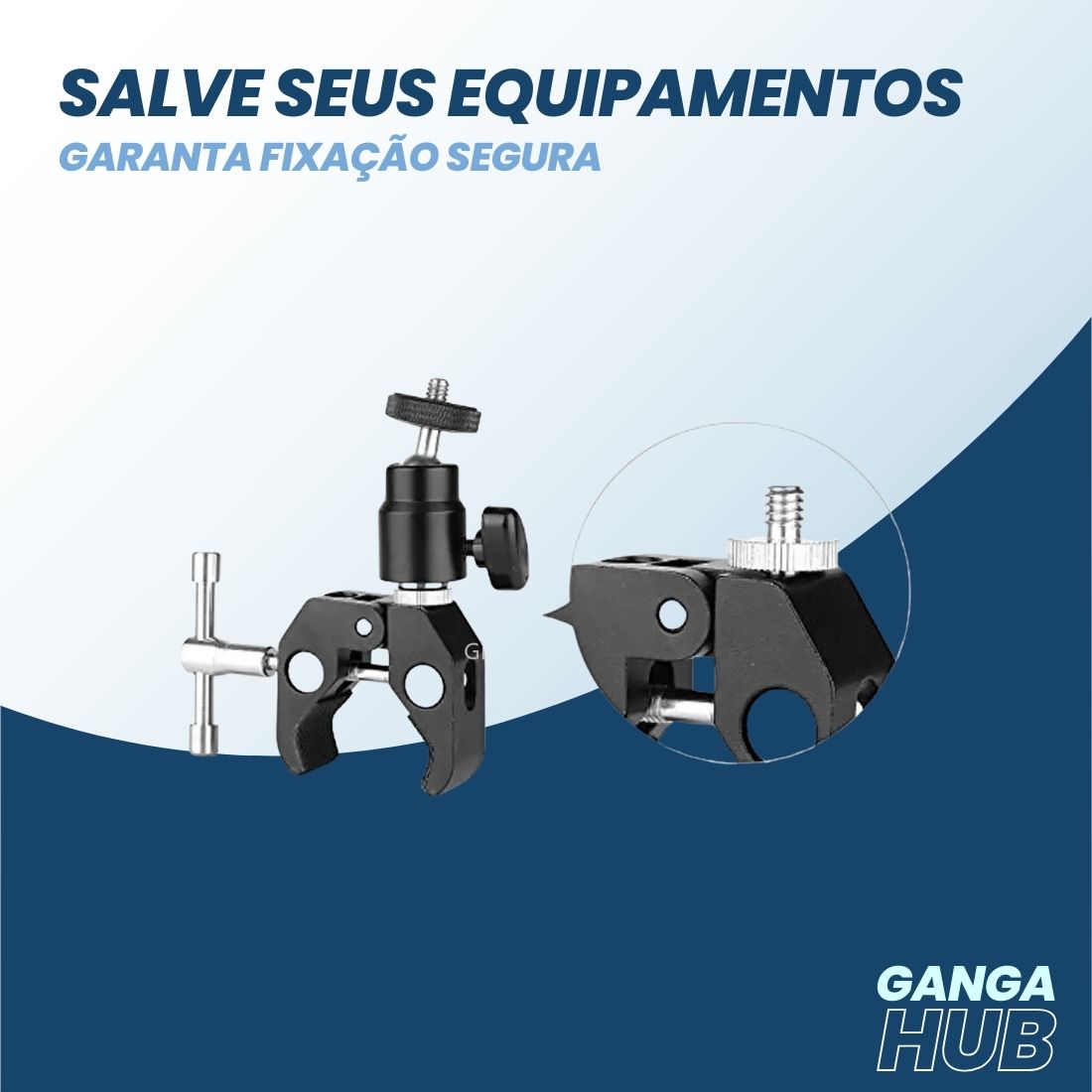 Kit 5 Adaptadores 1/4 - Duplo Metálico para Tripés, Câmeras e Acessórios DSLR