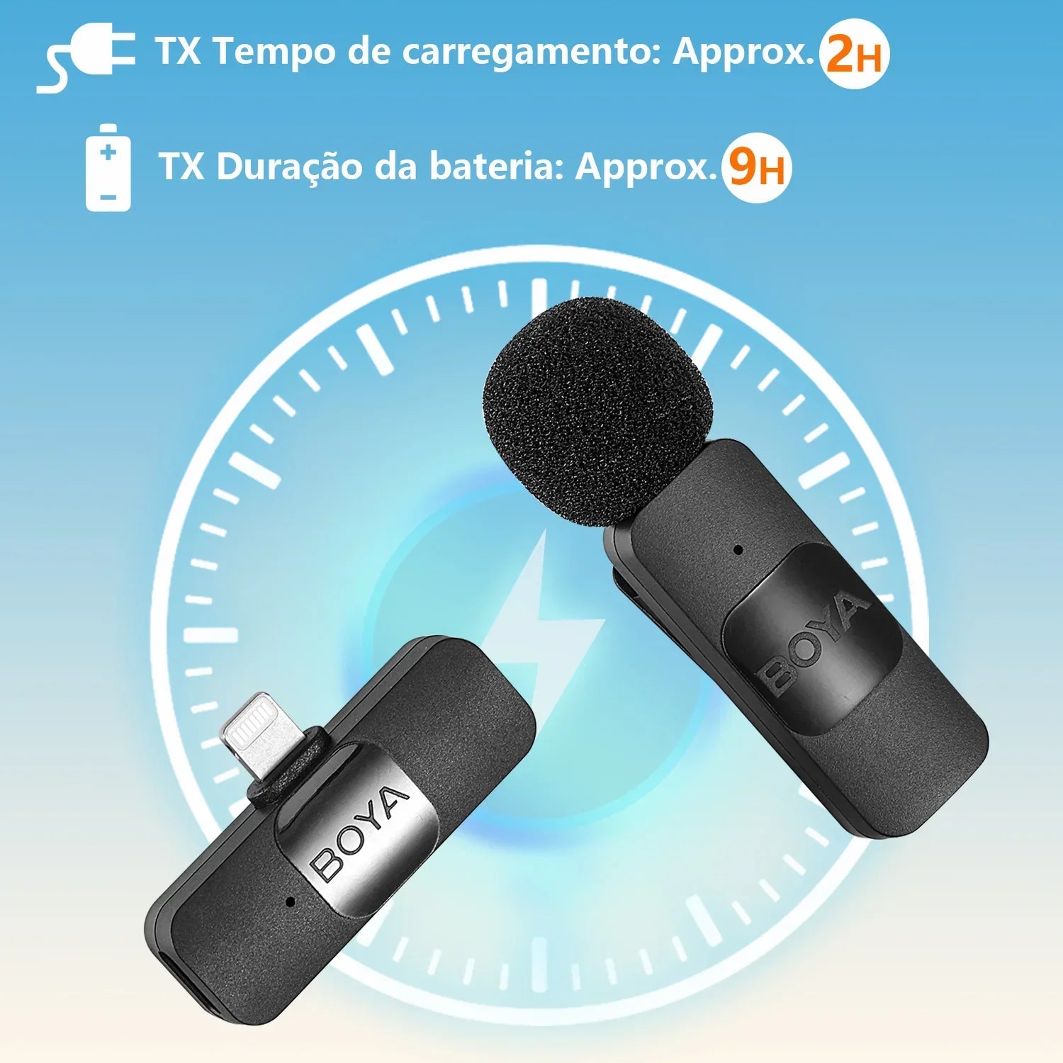 Boya BY-V2 - Microfone de Lapela Sem Fio 2.4G Premium