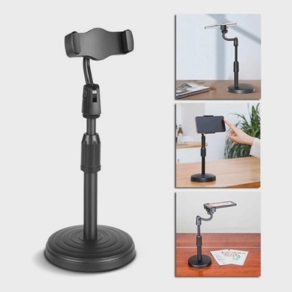 FlexStand 360 - Suporte de Mesa Ajustável para Celular com Rotação 360º