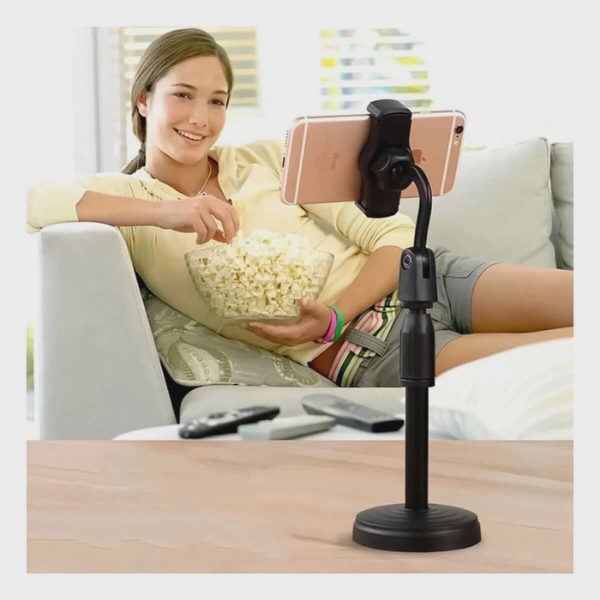 FlexStand 360 - Suporte de Mesa Ajustável para Celular com Rotação 360º