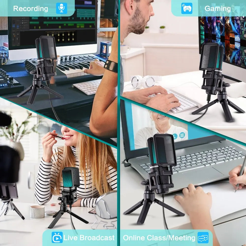 VoiceHub RGB - Microfone Avançado para Jogos, Podcasting e Streaming