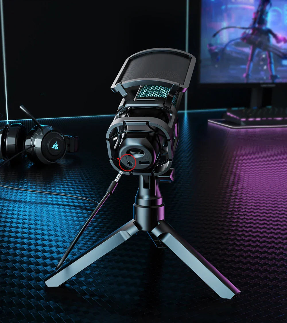 VoiceHub RGB - Microfone Avançado para Jogos, Podcasting e Streaming