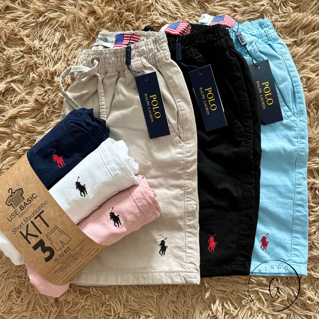 Kit 6 Bermudas Sarja - Ralph Lauren Qualidade Premium