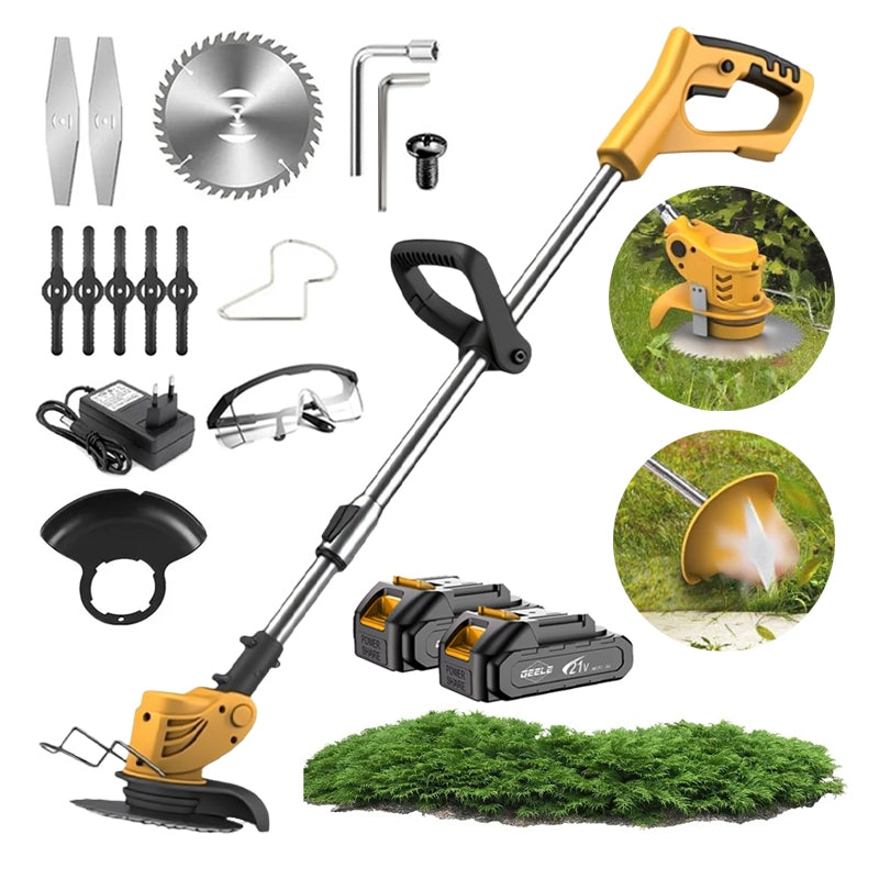 Roçadeira Aparador De Gramas Profissional 21v Duas Baterias 2000W 12000RPM