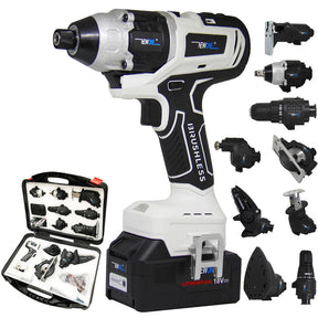 Kit 10 em 1 Parafusadeira Furadeira Lixadeira Serra Martelete Elétrico [ENVIO FULL]