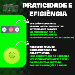 Kit Nível Laser Verde 12 Linhas 40m com Tripé + Esquadro + Suporte -  Recarregável