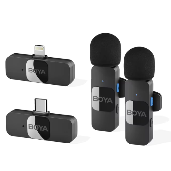 Boya BY-V2 - Microfone de Lapela Sem Fio 2.4G Premium