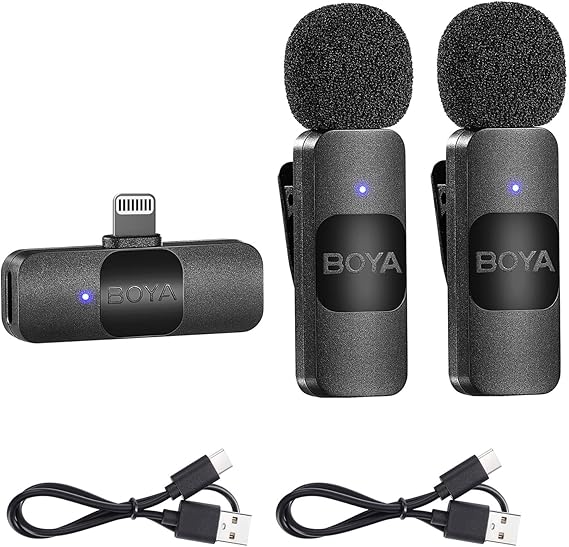 Boya BY-V2 - Microfone de Lapela Sem Fio 2.4G Premium