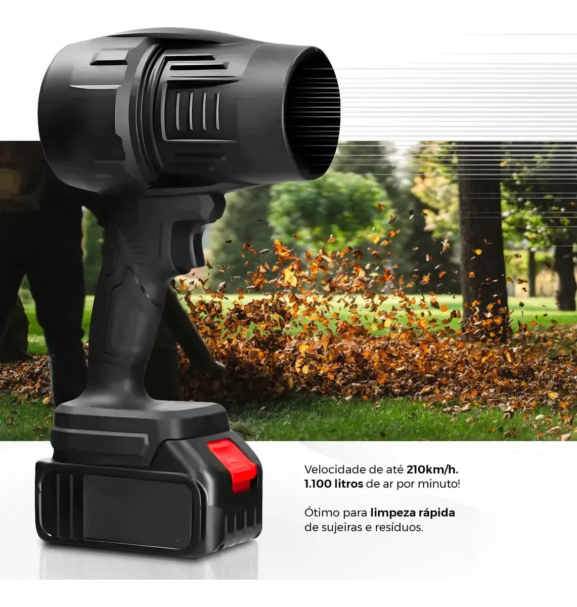 Soprador De Folhas Turbo Portátil 24v Potente Recarregavel