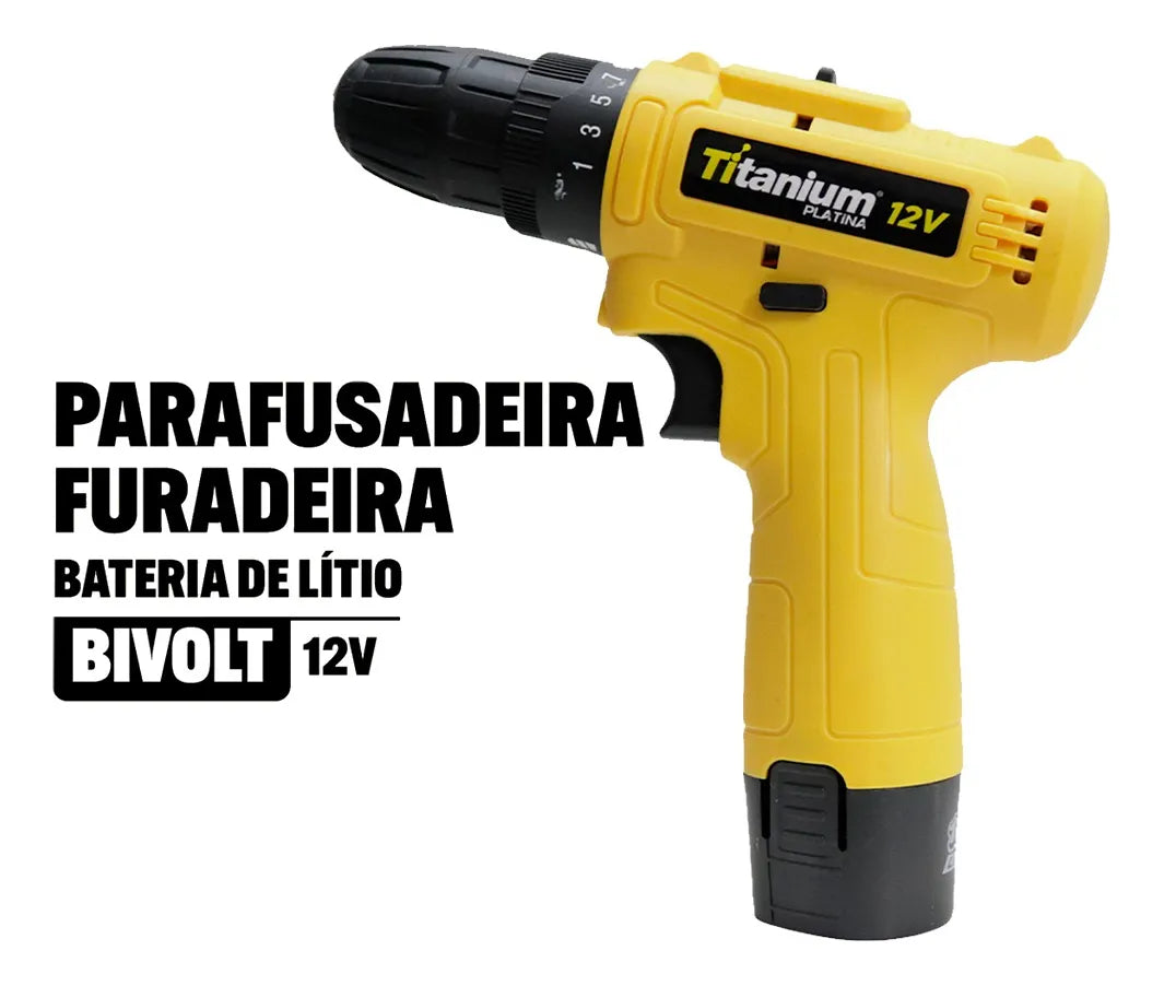 Parafusadeira Titanium Amarela 12v T12 06238 3/8 1350rpm