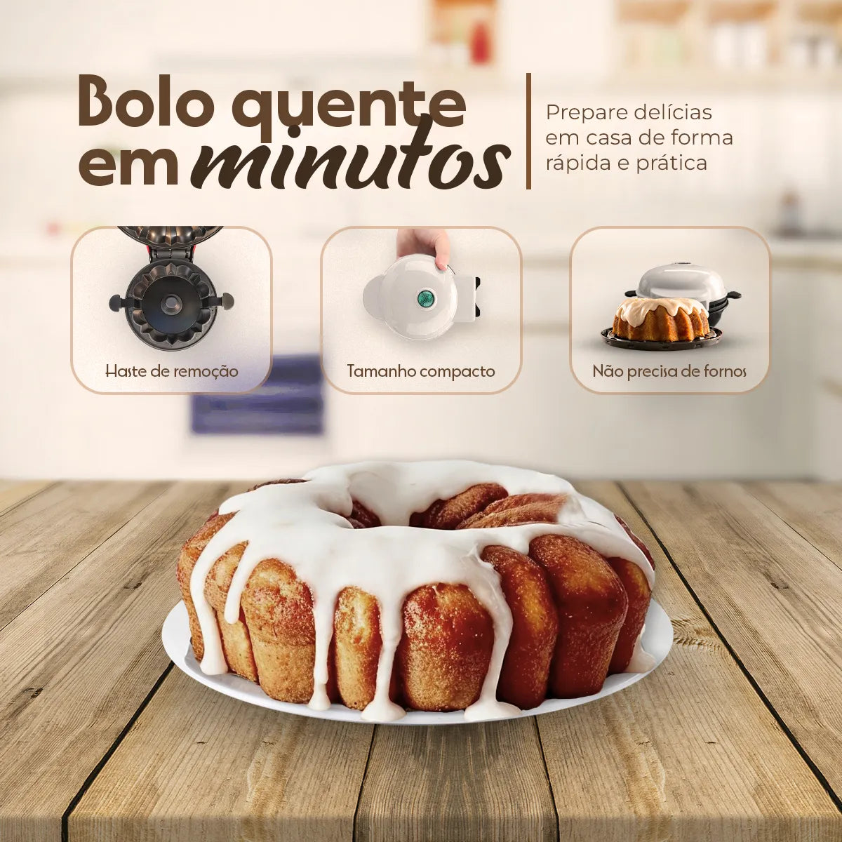 Mini Máquina De Fazer Bolos Elétrica Portátil 220V