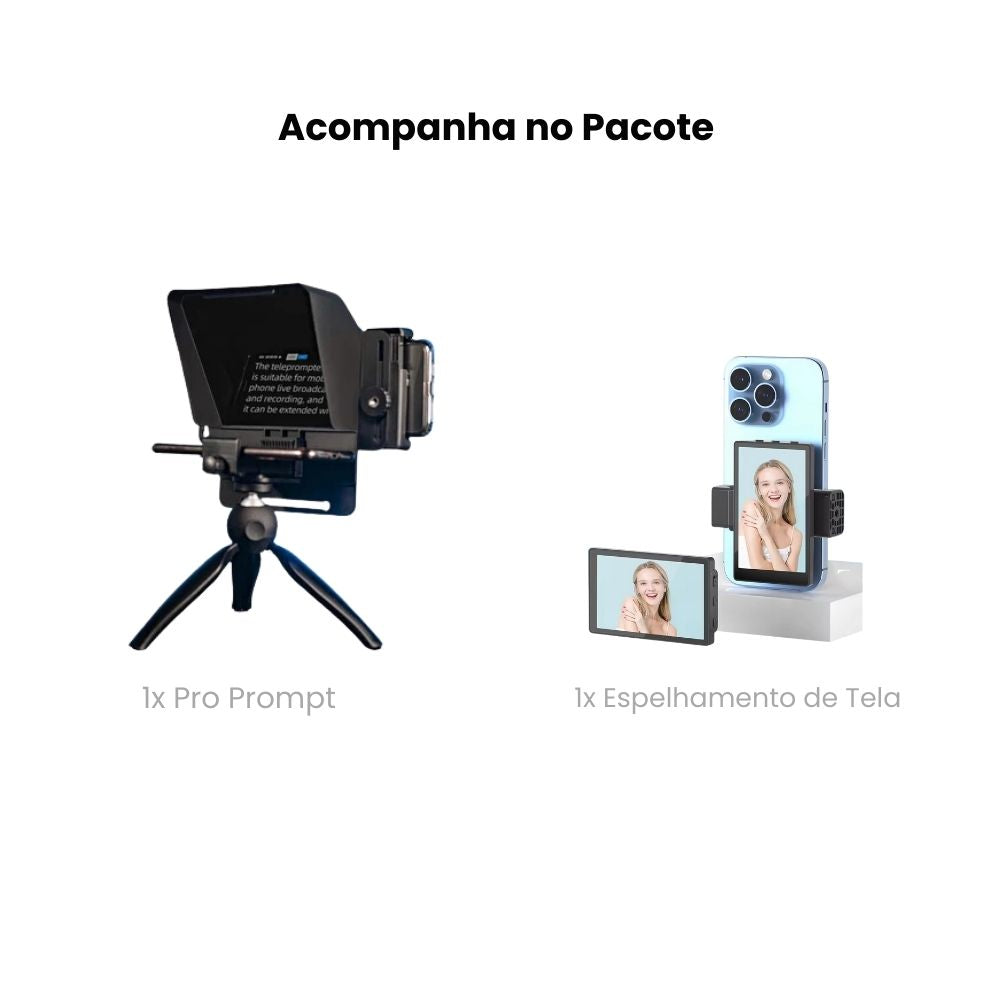 Kit ScreenPrompt - Teleprompter + Espelhamento de tela Profissional