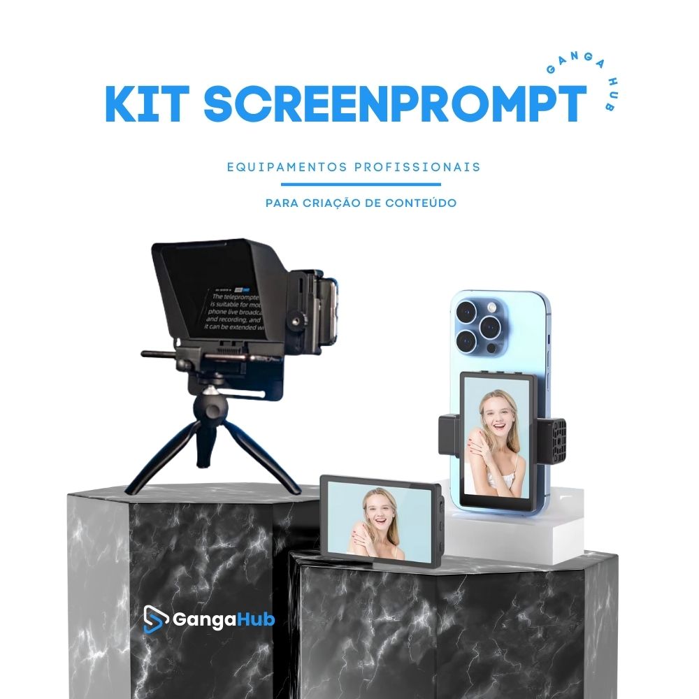 Kit ScreenPrompt - Teleprompter + Espelhamento de tela Profissional